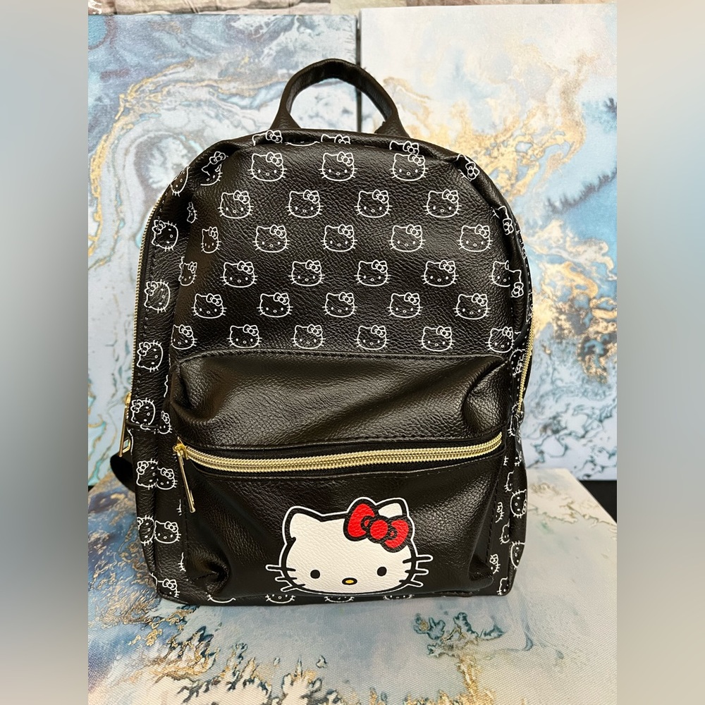 Hello Kitty Black Mini Backpack 10” - image 1